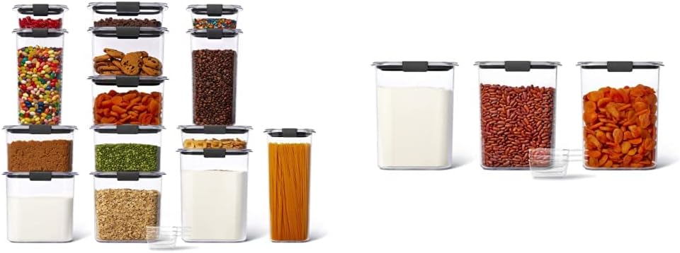 Rubbermaid Brilliance Food Storage Containers - BPA Free, Airtight Lids for Kitchen & Pantry Organization