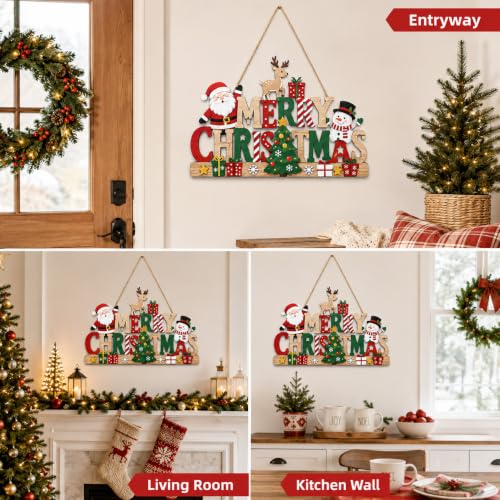Frebrez Reindeer Wooden Christmas Hanging Sign - Holiday Decor