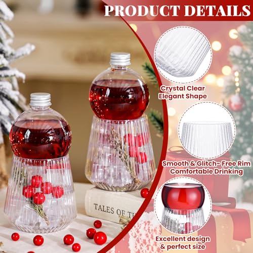 12 Set 24pcs Stemless Ribbed Champagne Glasses with Booze Balls