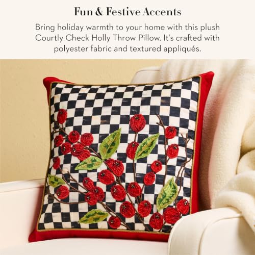 MacKenzie-Childs Courtly Check Holly Throw Pillow 18x18