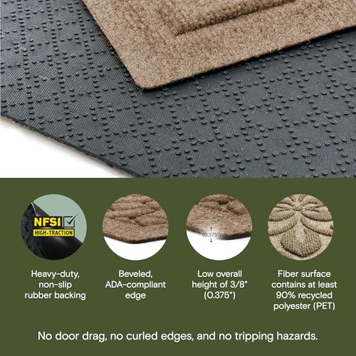 WaterHog Phoenix Front Door Mat Indoor Outdoor Entrance Runner - Camel 22x60 in