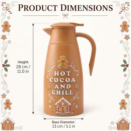 Vintage Christmas Gingerbread Hot Chocolate Dispenser 68 oz - Holiday Beverage Warmer