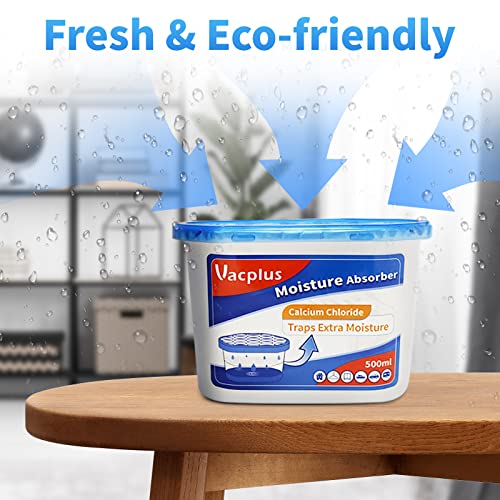 Vacplus Moisture Absorber 16 Pack - Fragrance-Free Dehumidifier, 10.5 OZ