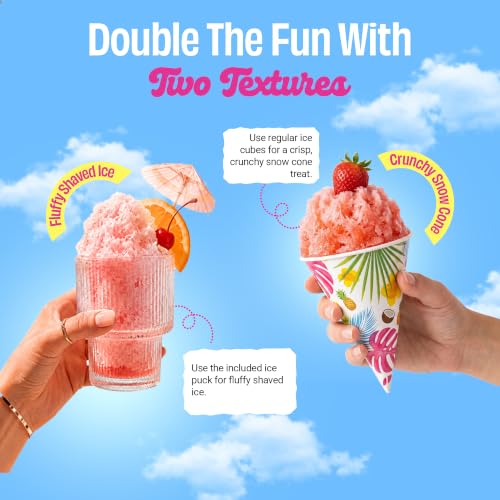 Hawaiian Shaved Ice Machine S900A White - Compact Electric Snow Cone Maker