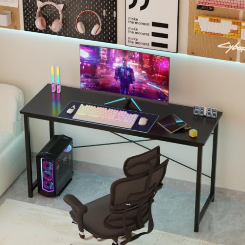 Sweetcrispy 40-Inch Small Computer Desk for Bedroom, Black - Modern Study & Office Table
