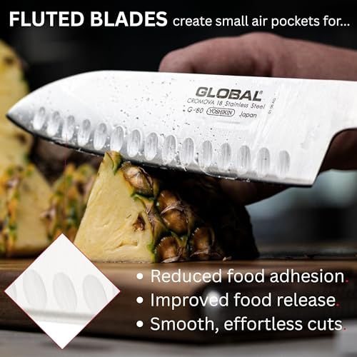 Global 8-Inch Hollow Ground Vegetable Nakiri Knife - Japanese Style Chef's Knife