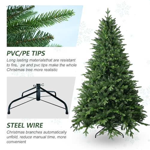 5FT Unlit Artificial Christmas Tree - Realistic 1239 Tips for Small Rooms