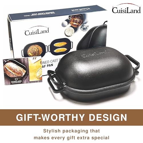Large 9QT Cast Iron Bread & Loaf Pan for Artisan Baking