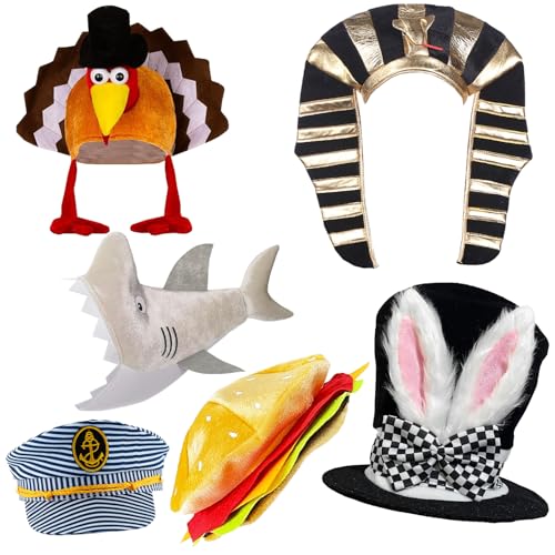 Assorted Funny Party Hats Bulk Pack - Novelty Costume Hats for Adults & Teens