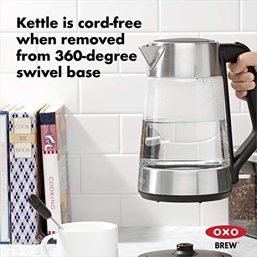 OXO Cordless Glass Electric Kettle - 1.75L Rapid Boil & Easy Pouring