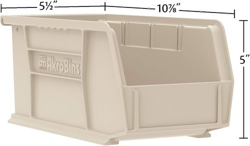 Akro-Mils Plastic Storage Bins - Space-Saving Stackable Organizers for Garage & Pantry | 11" x 5" x 5", Green, 12-Pack