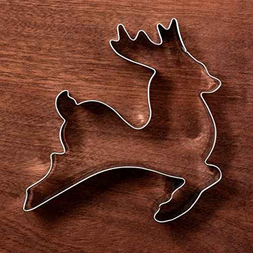 LILIAO Christmas Reindeer Cookie Cutter - 3.9 x 4.3 inches - Stainless Steel