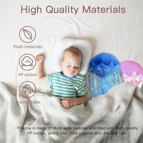 Jellyfish Plush, Jellyfish Stuffed Animal Toy, Simulation Cute Purple Jelly Fish Plush Pillow Room Decor Toy, Unique Plush Gifts for Kids Cute