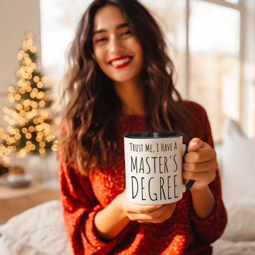 Gououoii Trust Me I Have Masters Degree 11oz Mug – Black4 Graduation Gift for Son Daughter Friends