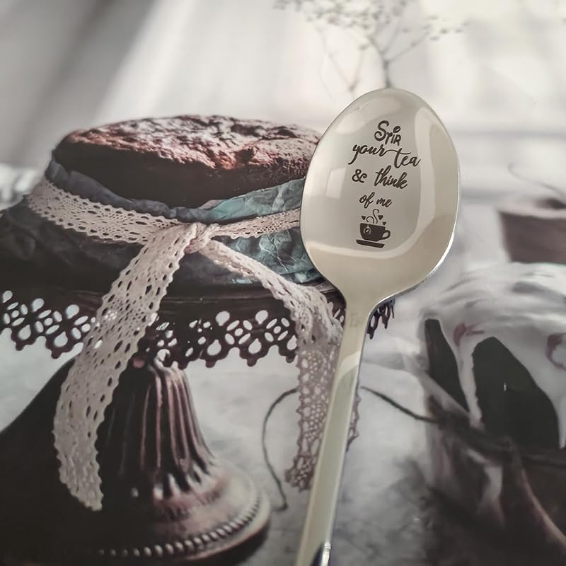Coffee and Tea Stirring Spoon - 7.5 Inch Stainless Steel Gift for Couples & Tea Lovers
