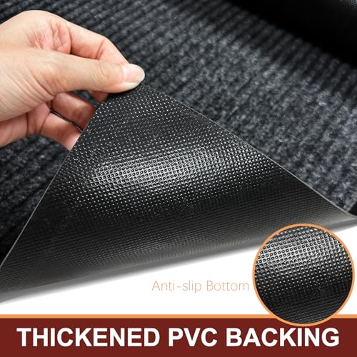 Dark Grey Indoor Outdoor Heavy Duty Door Mat 4x6 ft Non-Slip Absorbent Entrance Rug