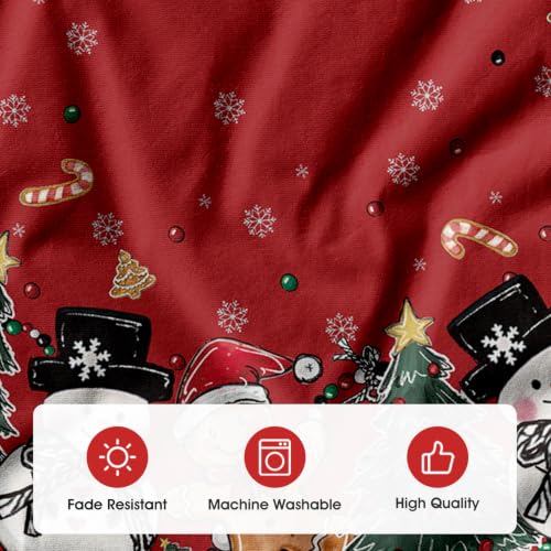 AVOIN Colorlife Gingerbread Man Snowman Christmas Tree Skirt 48 Inch