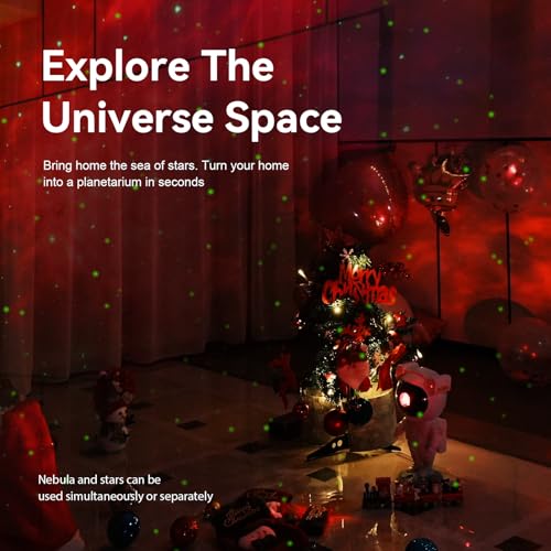 Mooyran White Astronaut Galaxy Night Light Projector with Timer & Remote