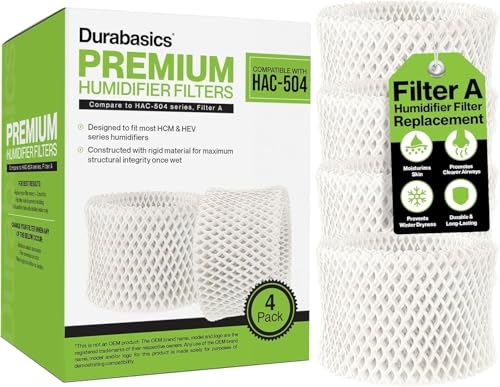White 4 Pack of Humidifier Filters Compatible with Honeywell HAC-504 & HCM-350