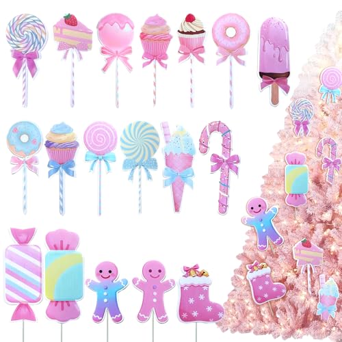 18 Pcs Giant Lollipop Christmas Tree Ornaments - Candy Decor 30 cm for Holiday Festivities