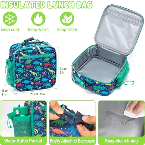 Fimibuke Rainbow & Daisies Kids Bento Lunch Box Set with Insulated Bag & 8.5oz Thermo Jar