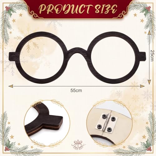 24 Inch Wizard Glasses Christmas Tree Ornament - Foldable Wooden Decor