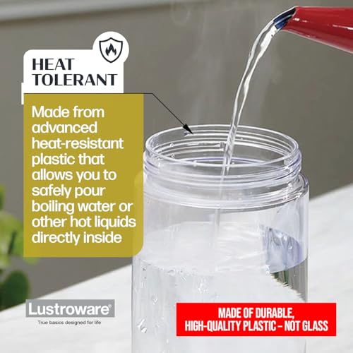 Large 2.1L Airtight Plastic Pitcher - Heat-Resistant, BPA-Free, One Touch Open, Space-Saving