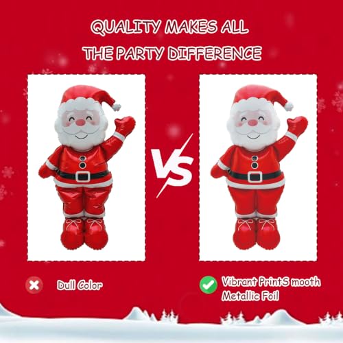 57 Inch Freestanding Santa Claus & Christmas Tree Foil Balloons - Holiday Decorations