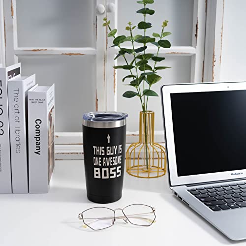 Awesome Boss Gifts for Men - Funny 20oz Coffee Mug Tumbler with Laser Engraved Quote