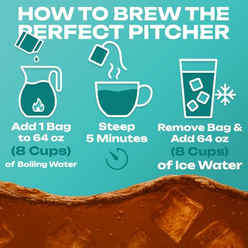 Black Orange Pekoe Iced Tea Bags - 1 Gallon Filterpacks (48 Count) for Cold Brew & Home Use