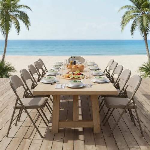 Foldable Padded Outdoor Dining Chairs 2 Pack - Sturdy Patio Seating