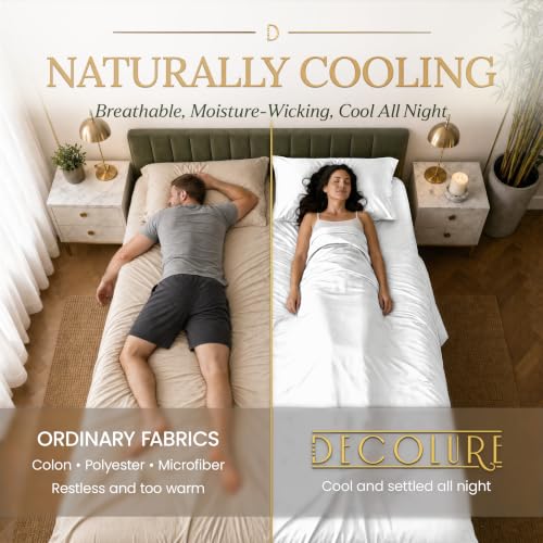 White King Size Viscose from Bamboo Bed Sheet Set - 6 Piece Luxury Bedding