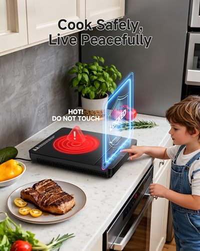 AAOBOSI 6.8 Inch Portable Induction Cooktop 1800W with 20 Temp & Power Levels