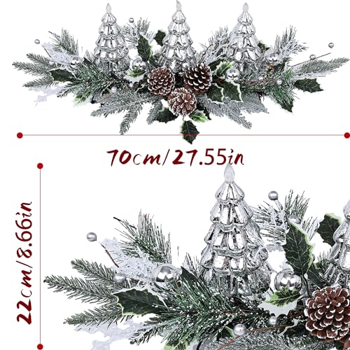MOONET Silver Christmas Tree & Pine Cone Centerpiece with LED Lights (Tree)