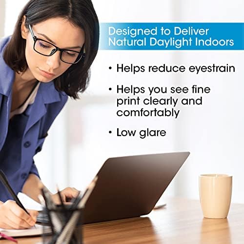 OttLite ClearSun LED Soft Touch Desk Lamp White - 3 Brightness Levels, Natural Daylight, Flexible Neck