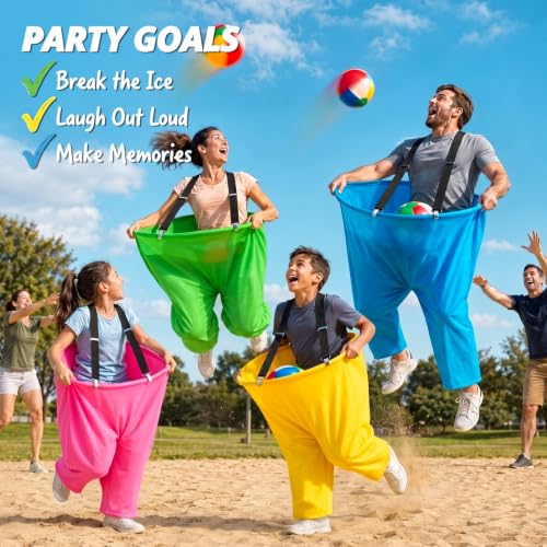 Giant Pants Yard Game Set for Adults and Kids - 2 Large + 2 Small Pants with Balls & Pump
