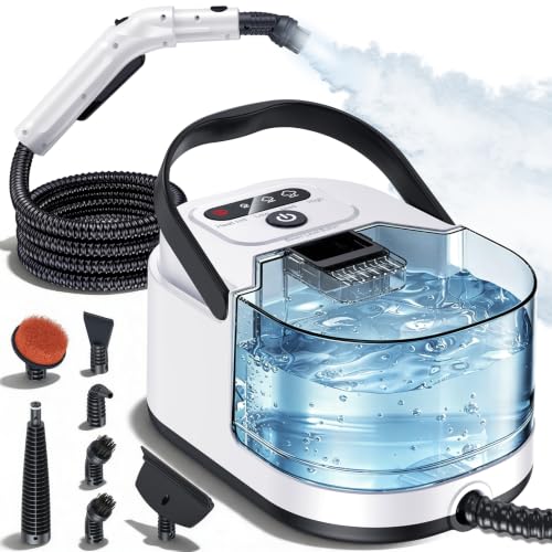 LABIGO White Handheld Steam Cleaner - Fast 15s Heat-Up for Home & Car