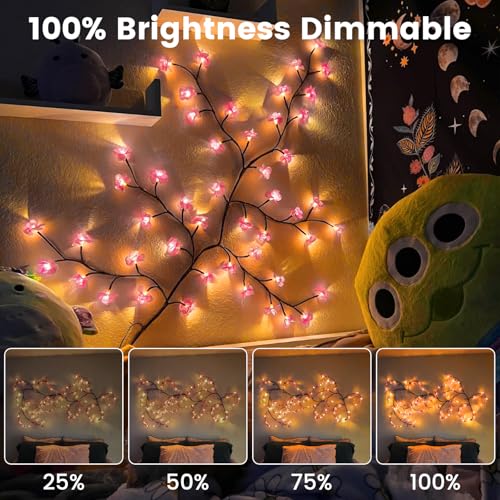 Cherry Blossom LED String Lights with 144 LEDs & Bendable Branches - 2.3M Length