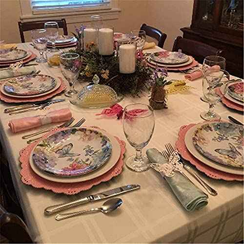 Lavandi 100pcs 3D New Butterfly Paper Napkin Rings Weddings Party Serviette Table Decoration Restaurant (Pink)