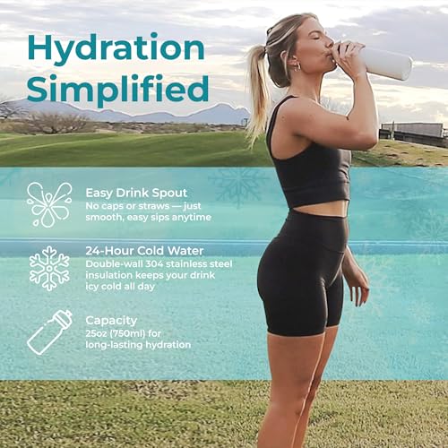Rechargeable Personal Cooling Water Bottle - 25oz Midnight Black