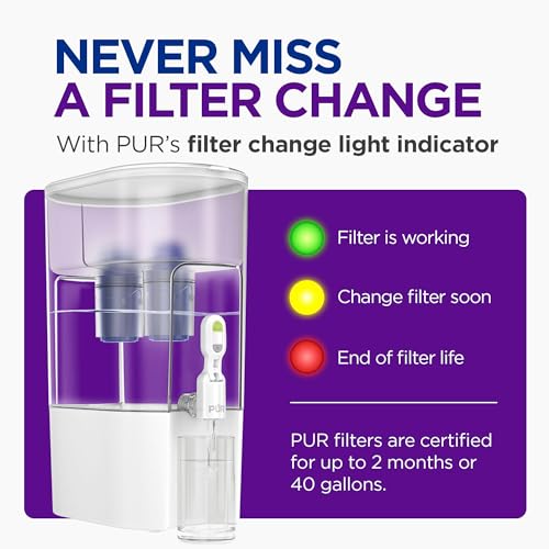 PUR XL 44-Cup Water Filter Dispenser with 2 Genuine Filters - Large Capacity