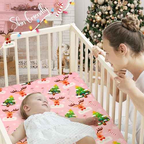 UOMNY Crib Sheet Christmas Fitted Crib Sheets Baby Sheet for Standard Crib and Toddler Mattresses Nursery Bedding Sheet Crib Mattress Sheets for Boys and Girls 1 Pack Space Toddler Sheet