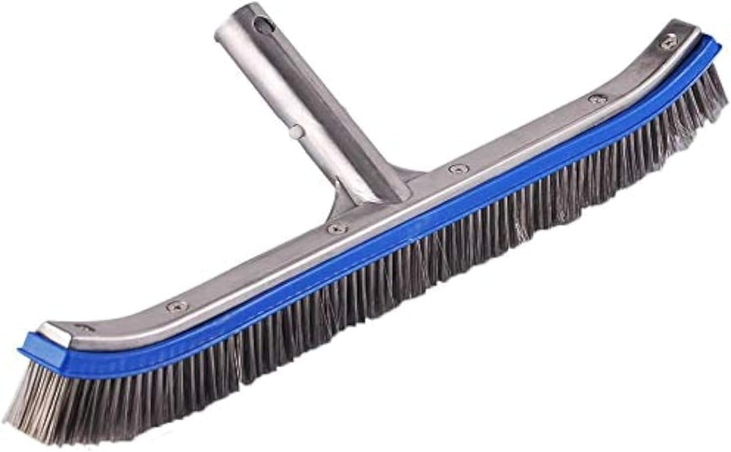 Skiennix Swimming Pool Brush - Heavy Duty 18" Aluminum & Stainless Steel for Walls, Tiles & Floors