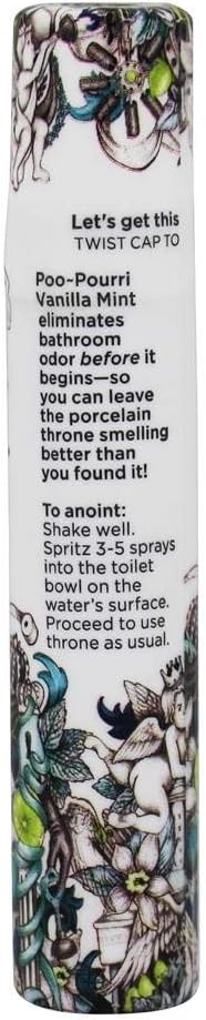 Poo-Pourri Vanilla Mint Toilet Spray 10ml | Instantly Trap Odor with Plant-Based Ingredients & Essential Oils