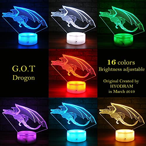 Dragon LED Lighting Kids Night Light,16 Colors with Remote Control Dragon Toy for Kids as a Birthday Gifts Christmas Gift for Boys and Girls