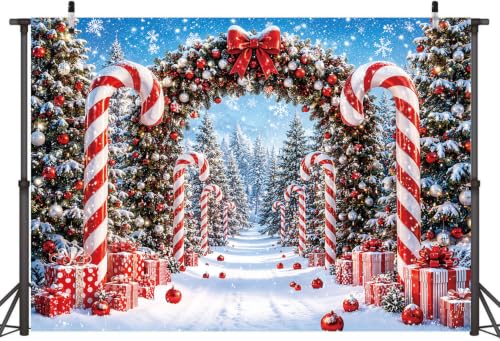 Cumia Christmas Candy Cane Backdrop 7x5ft for Photography – 7x5FT