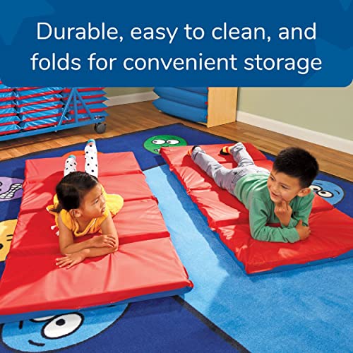 Children's Toddler Nap Mat - Waterproof Foldable 4-Section Bed for Daycare