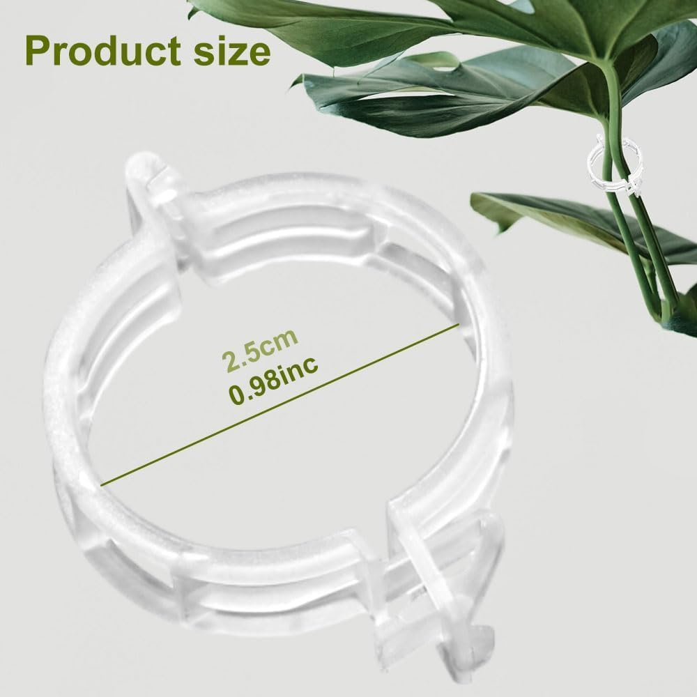 Skiennix Plant Support Clips - Reusable Plastic Garden Clips for Climbing Plants | 50 Green Trellis Clips
