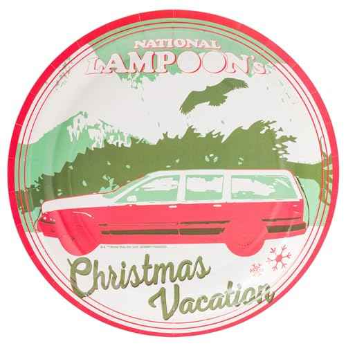 Silver Buffalo Christmas Vacation National Lampoon's 32 Pack Partyware Disposable Paper Plates and Napkins