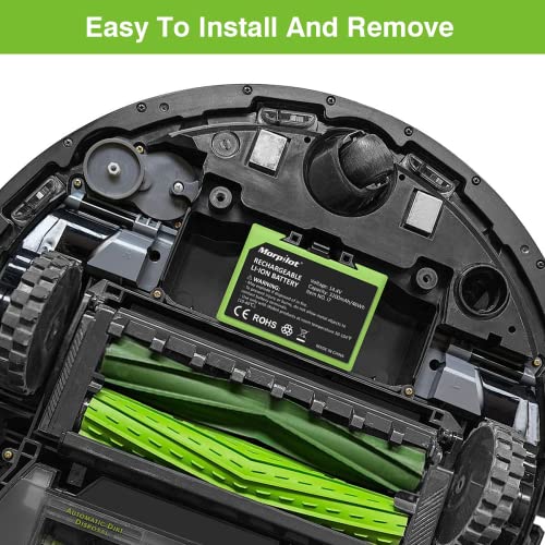 Morpilot 14.4V 3200mAh Green Battery Replacement for iRobot Roomba i7+i7+ i8 i6 i4 i3+ E Series